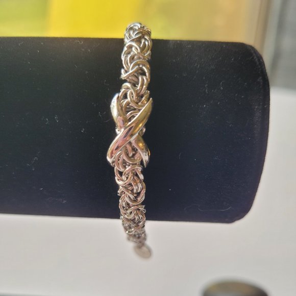 ROMANZA ITALY interwoven "X" Station Bracelet - Picture 7 of 11